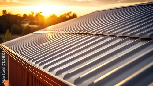 A corrugated metal roof was installed on the house