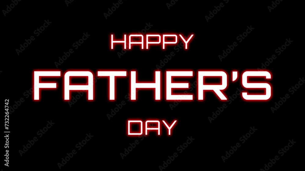 Happy Fathers Day animation with matrix text effect on red neon color and black background. Perfect for Father's Day celebrations around the world. Happy Fathers Day animation with matrix text effect on red neon color and black background. Perfect for Father's Day celebrations around the world.
