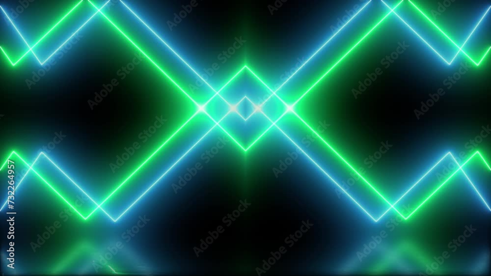 Abstract red green blue lights neon background with glowing laser beams flickering effect. Loop animation Abstract red green blue lights neon background with glowing laser beams flickering effect. Loop animation