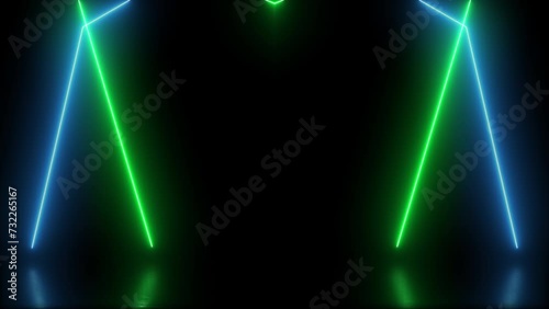 Wallpaper Mural Abstract red green blue lights neon background with glowing laser beams flickering effect. Loop animation Torontodigital.ca