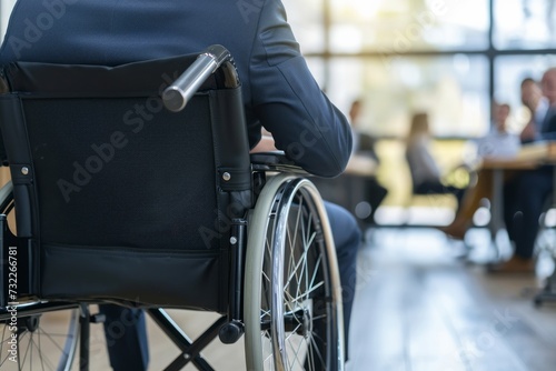 A disabled individual participating in a business meeting