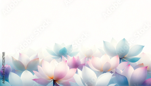                            Lotus flowers on white background