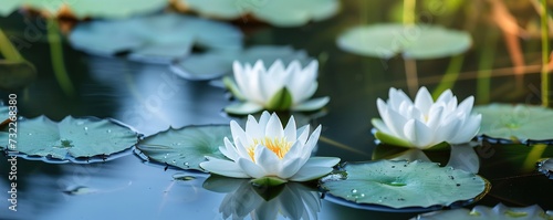 beautiful lotus flowers in bloom