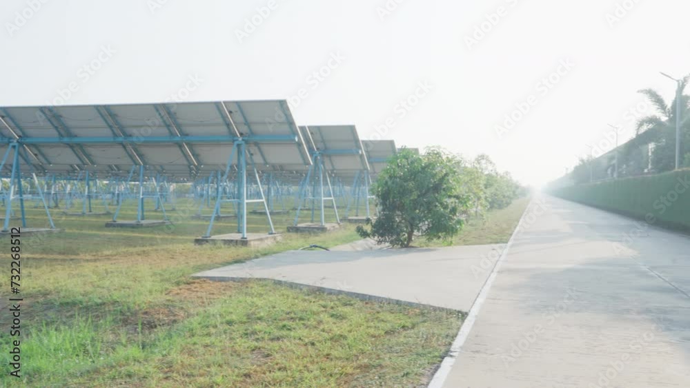 Rear view blue solar panel, Photovoltaic rows array of ground mount system Installation, Solar power plant, Solar farm, Alternative source of electricity, Power plant, alternative electricity source Rear view blue solar panel, Photovoltaic rows array of ground mount system Installation, Solar power plant, Solar farm, Alternative source of electricity, Power plant, alternative electricity source