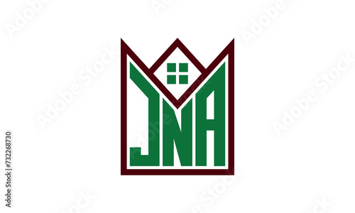 JNA initial letter real estate builders logo design vector. construction ,housing, home marker, property, building, apartment, flat, compartment, business, corporate, house rent, rental, commercial photo