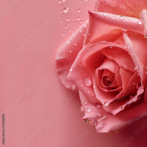 A captivating image capturing the beauty of water-drenched pink and red roses, showcasing the delicate petals in a close-up, macro view, with a touch of romance and nature's elegance