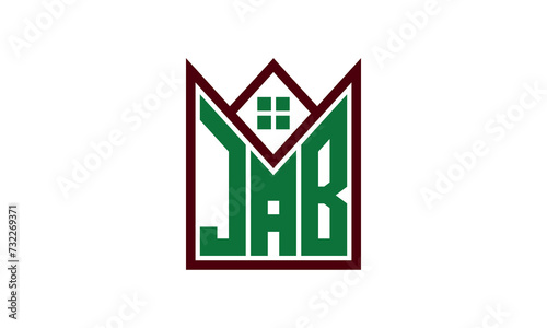 JAB initial letter real estate builders logo design vector. construction ,housing, home marker, property, building, apartment, flat, compartment, business, corporate, house rent, rental, commercial