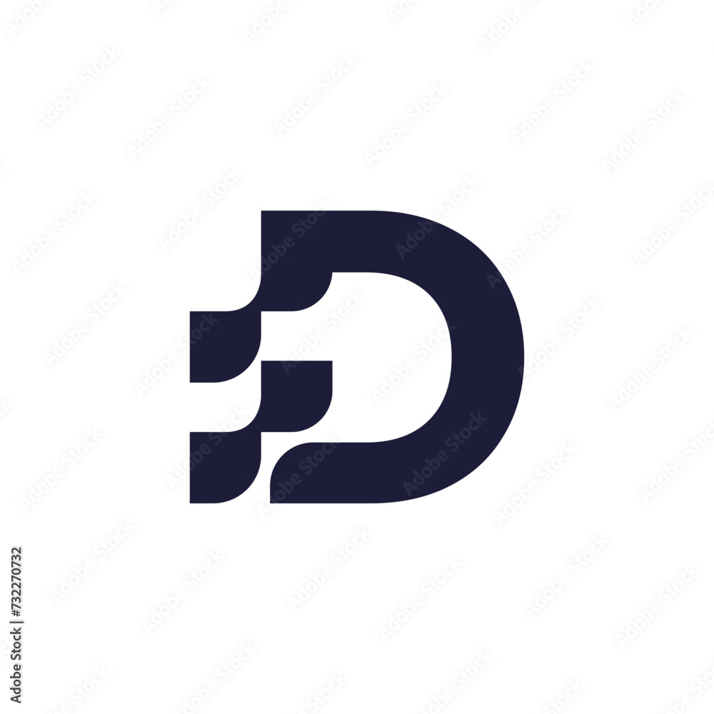 Initial D logo usable for business technology logo in the form of data. Network connection icon, share symbol design vector Initial D logo usable for business technology logo in the form of data. Network connection icon, share symbol design vector