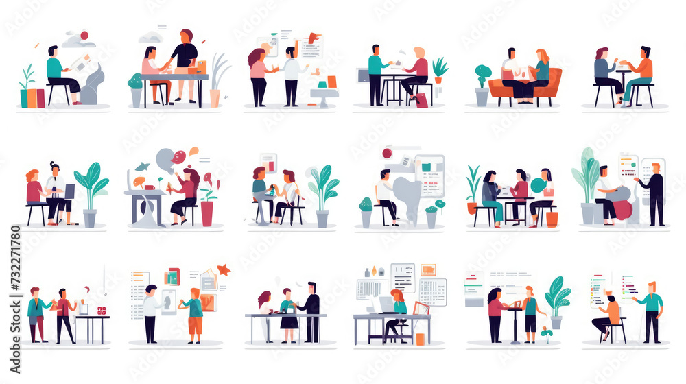 Business presentation icon set Business presentation icon set