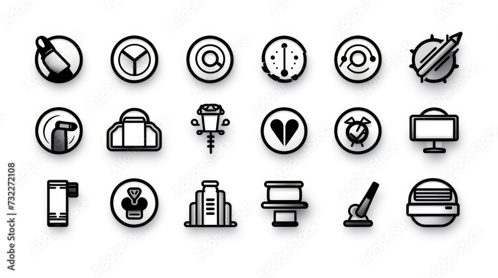 Business presentation icon set Business presentation icon set