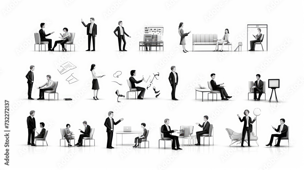 Business presentation icon set