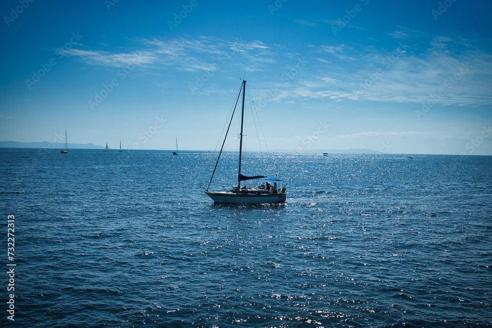 Fototapeta premium 青い海と青い空の夏のバカンス