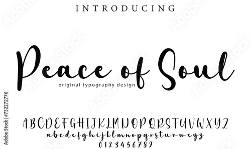 Peace of Soul Font Stylish brush painted an uppercase vector letters, alphabet, typeface