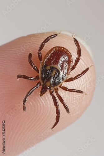 An adult female tick, Ixodes ricinus photo