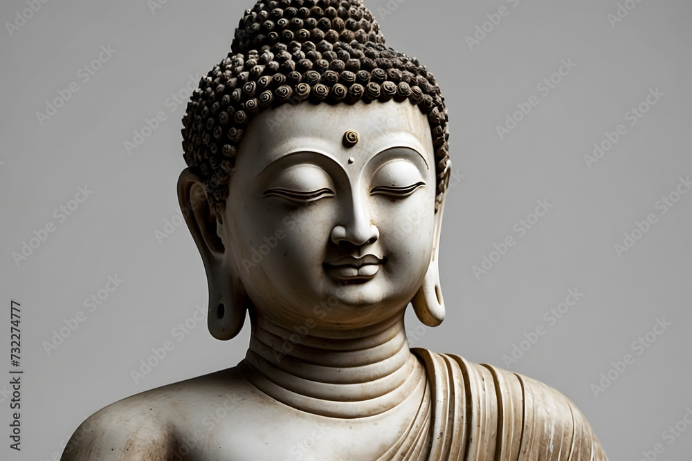 A close up of Buddha with an isolated background