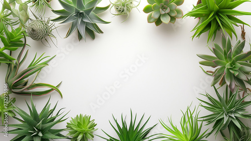 Frame with succulents and air plants