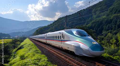 View of a CRH high-speed bullet train photo