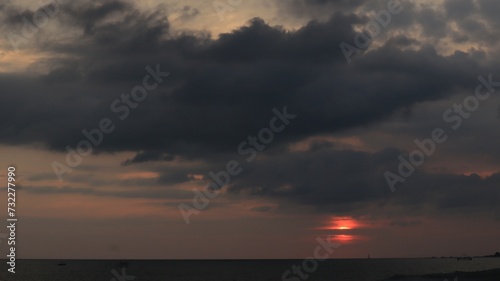 Beautiful sunset on the beach with amazing views and beautiful sky