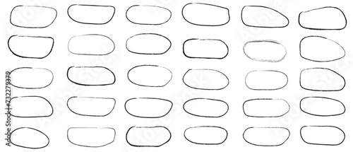 Hand drawn circle sketch set doodle. Pencil line vector. Hand drawn circle line sketch set. Vector circular scribble doodle round circles for message note mark design element. Pencil graffiti  3 3 3