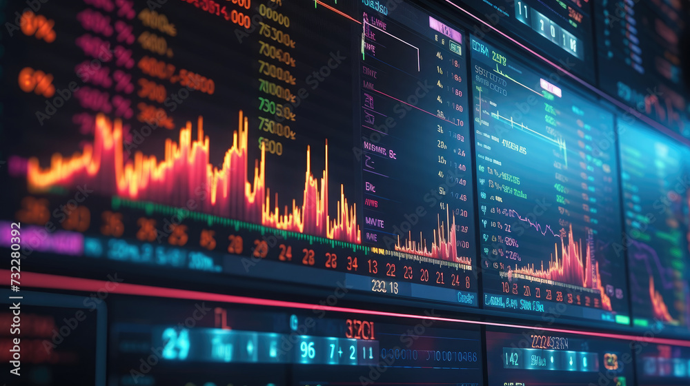 Fototapeta premium Digital Stock exchange panel