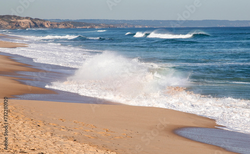 Ocean waves with colour reflection at Portsea