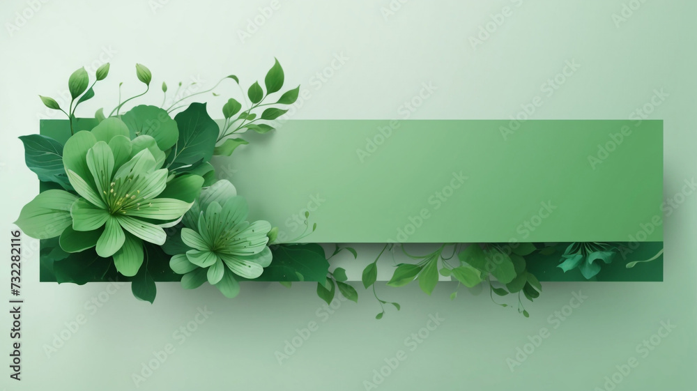 Sleek Elegance: Minimal Long Vector Banner in Green Colors

