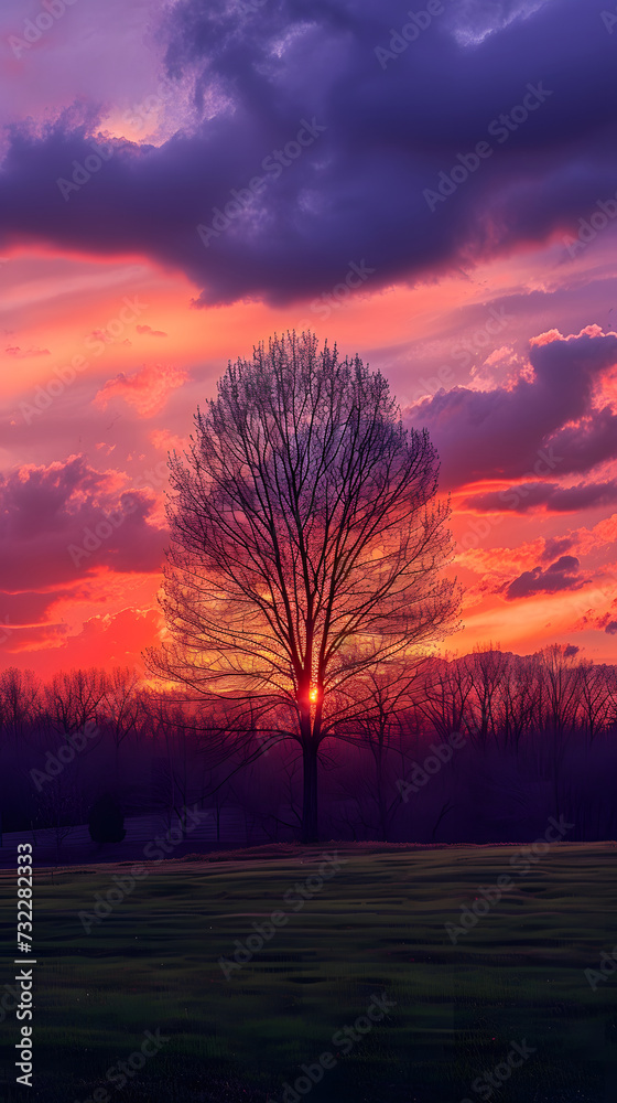 Obraz premium sunset springtime photography