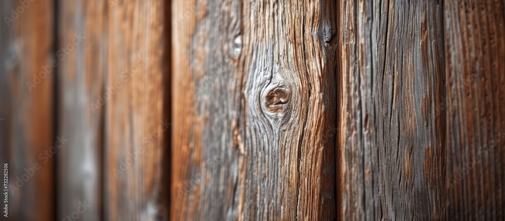 A detailed view of a wooden fence reveals a single screw embedded in the sturdy hardwood plank. A detailed view of a wooden fence reveals a single screw embedded in the sturdy hardwood plank.