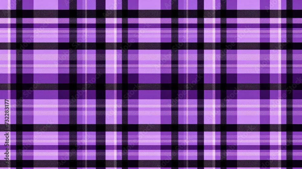 Vibrant purple and black plaid vector seamless pattern with stitching detail - textured gingham striped checker for fabric design Vibrant purple and black plaid vector seamless pattern with stitching detail - textured gingham striped checker for fabric design