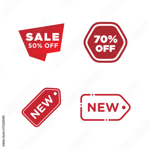vector flat design sales label collection