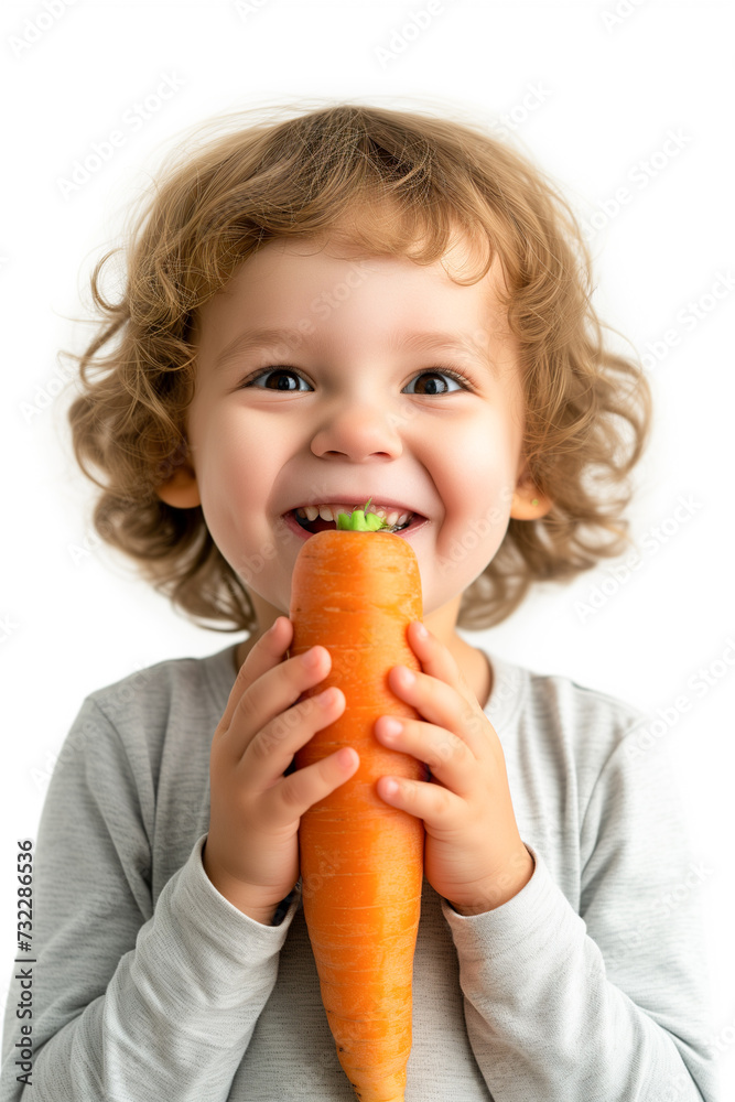 Child girl with carrot healthy food vegan eating lifestyle organic vegetables healthy eating habits concept
