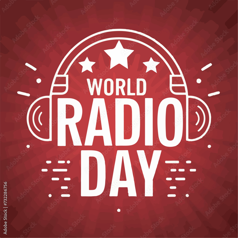 world radio day typography , world radio day lettering , world radio day inscription , world radio day