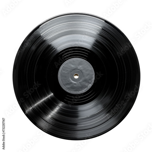 Classic Vinyl Record Isolated on Transparent or White Background, PNG