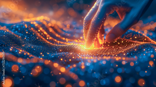 Human Interaction with Digital Glowing Particle Field 