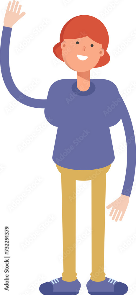Woman Character Raising One Hand
Woman Character Raising One Hand