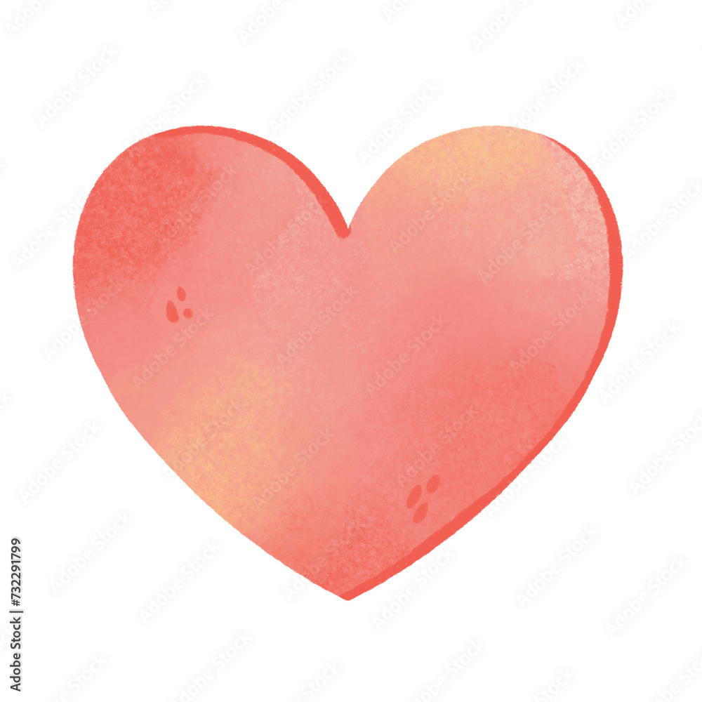 watercolor pink heart in Valentine's theme Clipart or PNG

