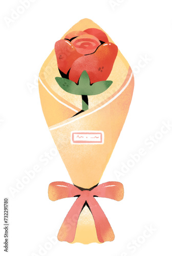 watercolor rose flower bouquet in Valentine's theme Clipart or PNG
