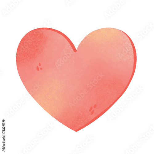 watercolor pink heart in Valentine's theme Clipart or PNG
