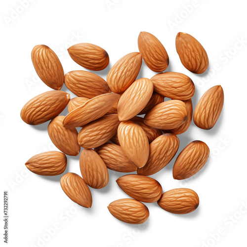almonds on white background photo