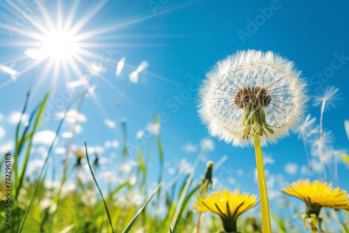 Dandelion  Beautiful colors of the setting sun  Seed coming away from dandelion