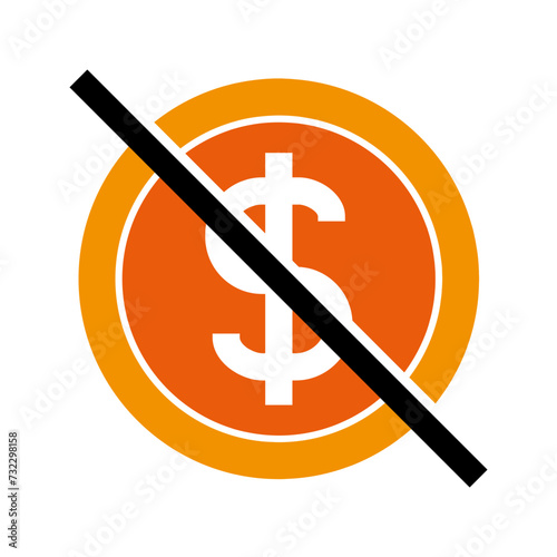 cashless, no money icon vector
