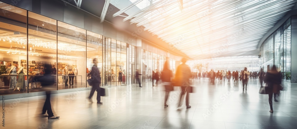 Blurred background of people in shopping center