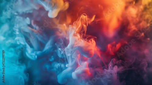 Abstract colorful smoke on background