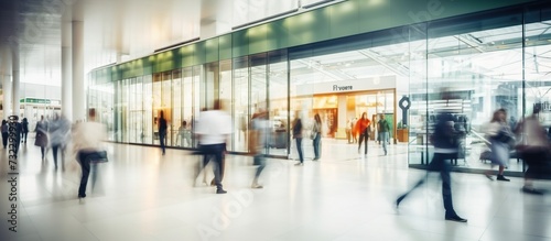 Blurred background of people in shopping center