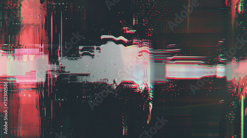 Digital glitch distorted grunge texture banner.