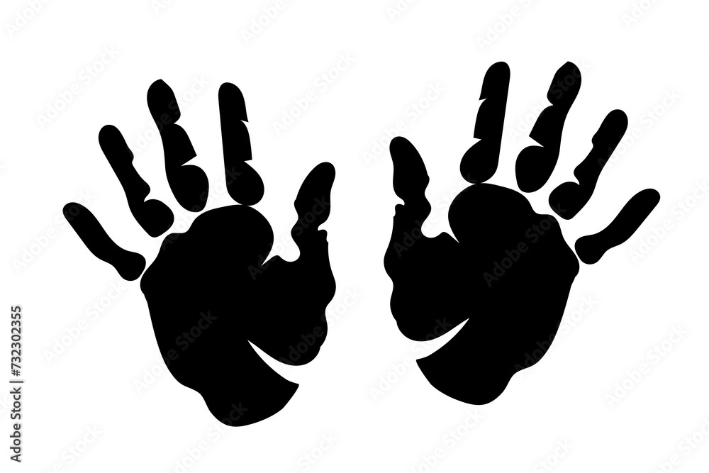 Fototapeta premium open hand print silhouette vector illustrator