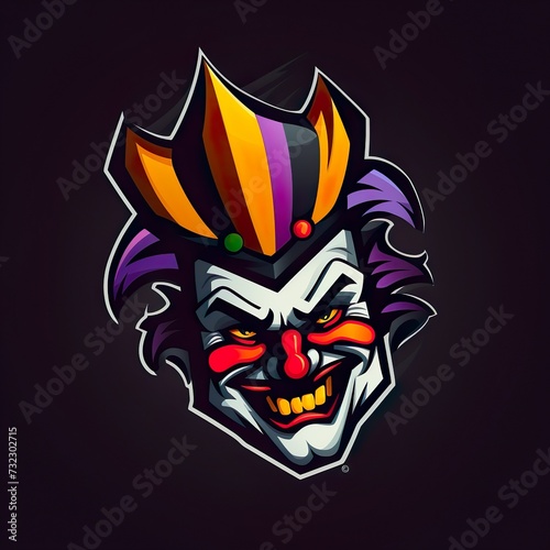vector design clown head Mascot gaming and esport logo