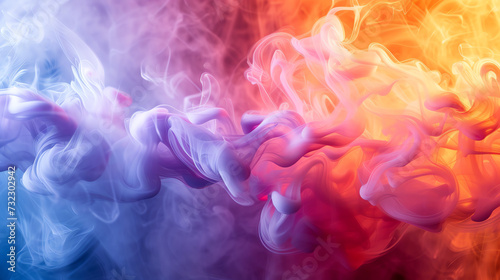 Abstract colorful smoke on background