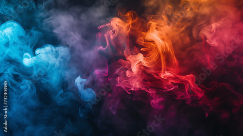 Abstract colorful smoke on background