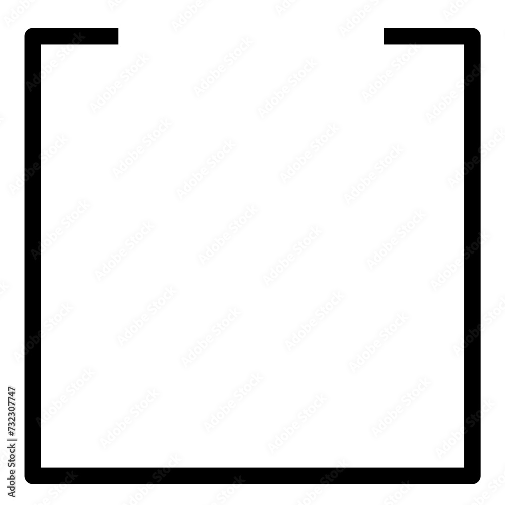 Rectangle With Cut on Top Border 